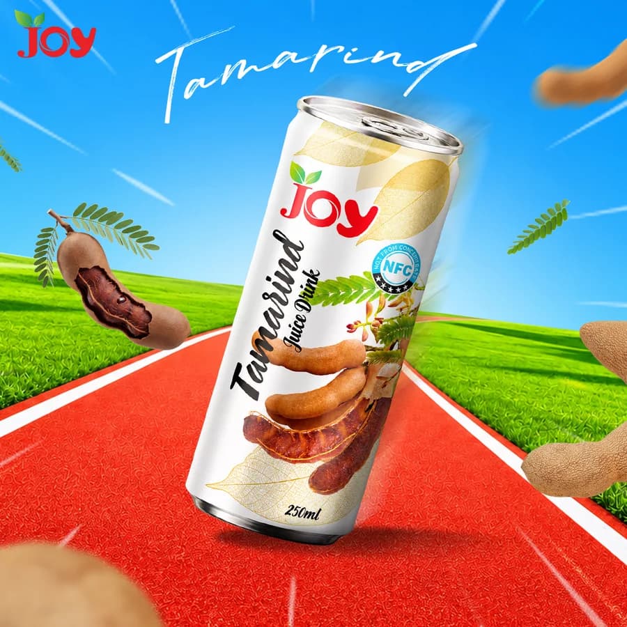 JOY tamarind drink in its original colourful campaign artwork