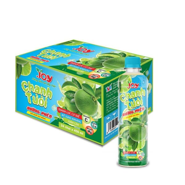Chanh Tươi Đường Phèn với Muối Hạt Hồng (Thùng 24 chai 450ml) – Thương hiệu JOY