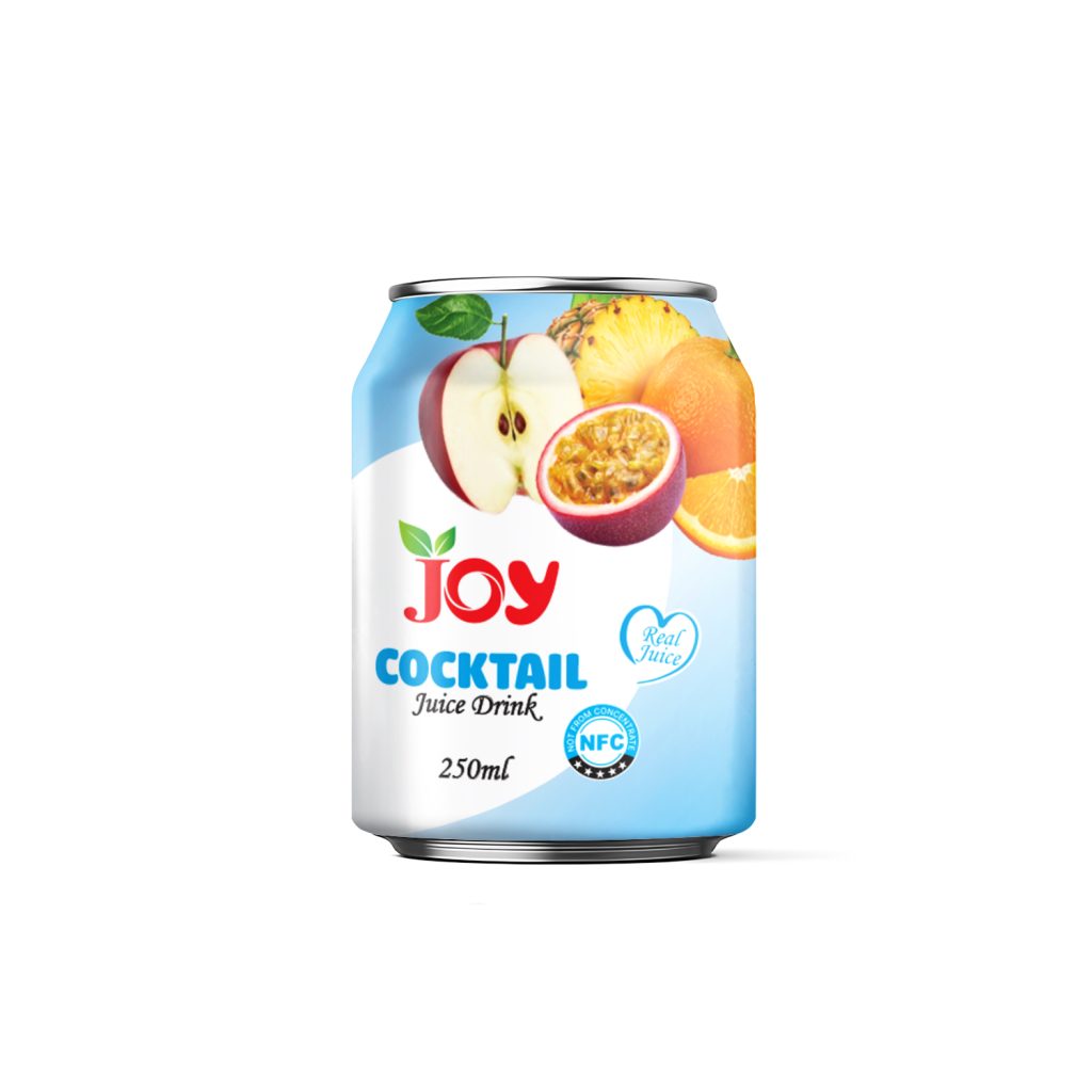 JOY Cocktail Juice Drink 250ml Can - Premium NFC Mixed Fruit Juice