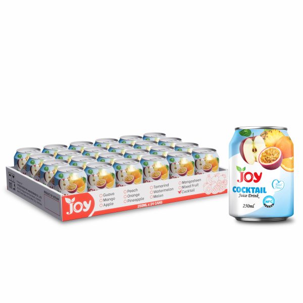 JOY Cocktail Juice Drink 250ml Can - Premium NFC Mixed Fruit Juice-24 cans tray