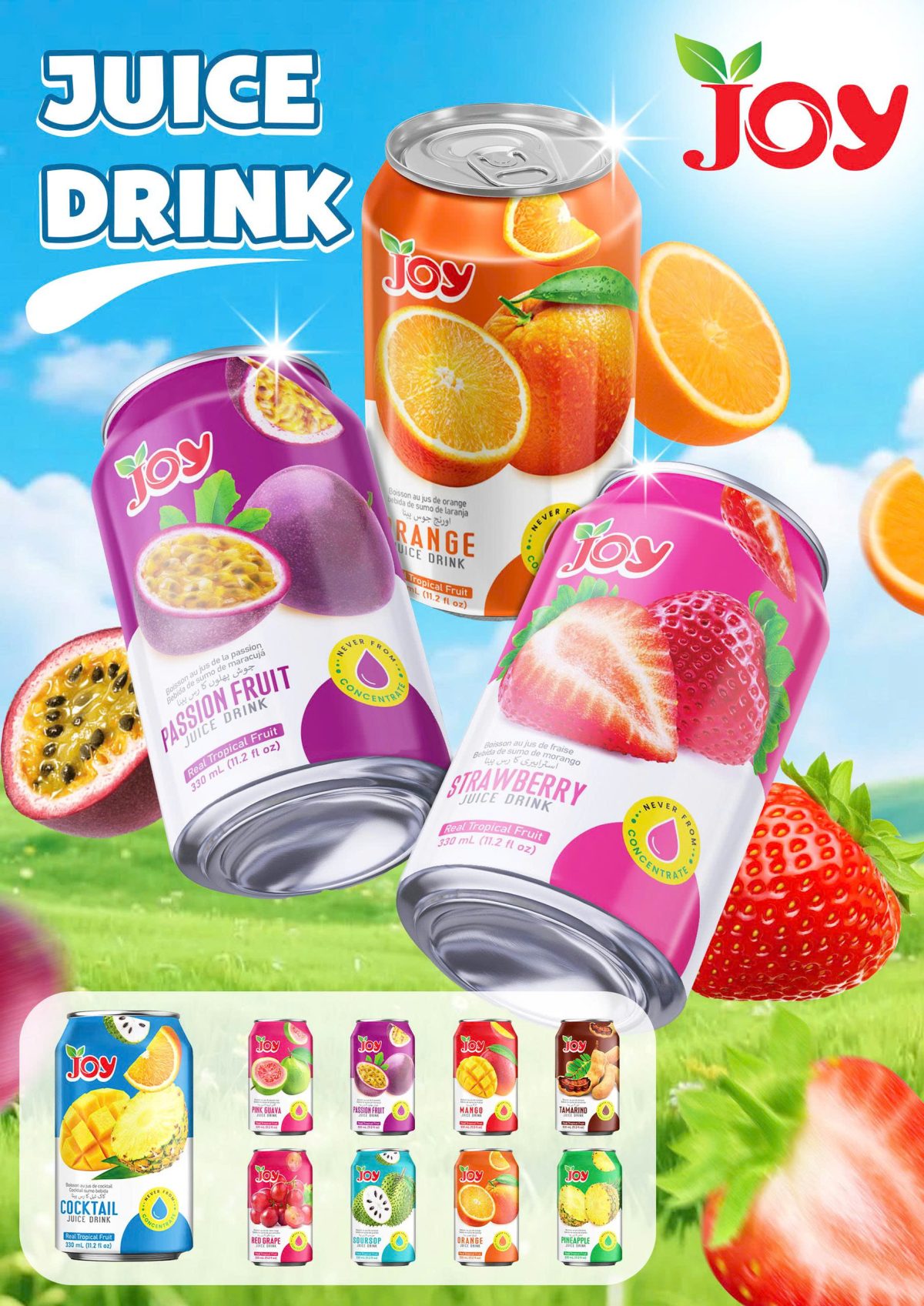JOY All Tropical Drink Flavor 330ml | Premium Real NFC Juice