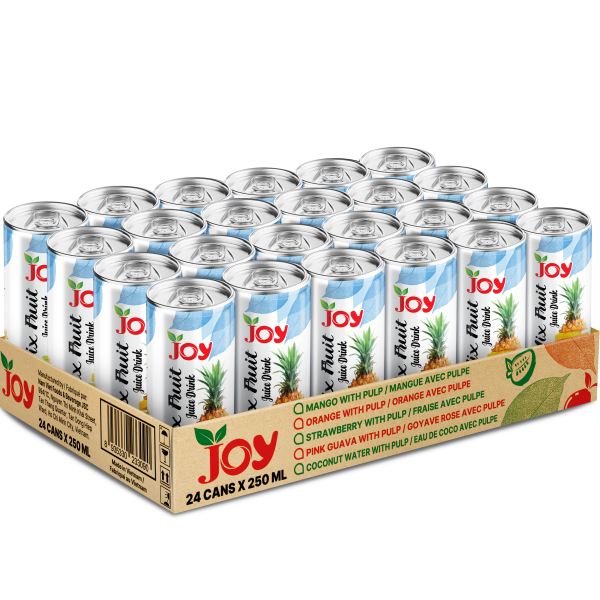 JOY Mix Fruit Juice Drink 250ml | Premium Real NFC Juice 24 Cans Tray