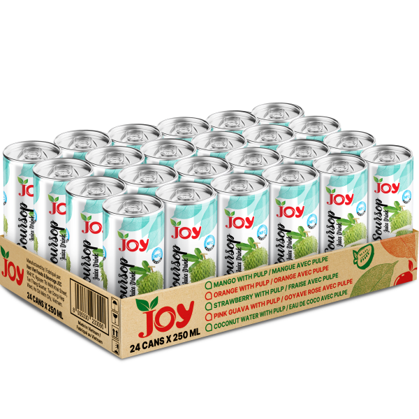 JOY Soursop Juice Drink 250ml | Authentic NFC Juice 24 Cans Tray