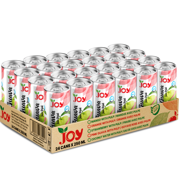 JOY Guava Juice Drink 250ml | Premium Real NFC Juice 24 Cans Tray