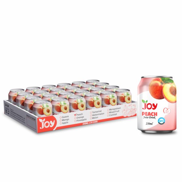 JOY Peach Juice Drink 250ml | Premium Real NFC Juice - 24 CANS TRAY