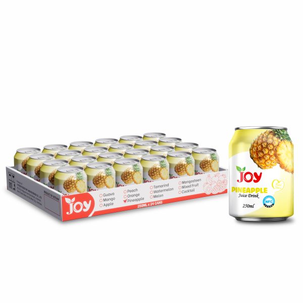 JOY Pineapple Juice Drink 250ml | Premium Real NFC Juice - 24 Cans Tray