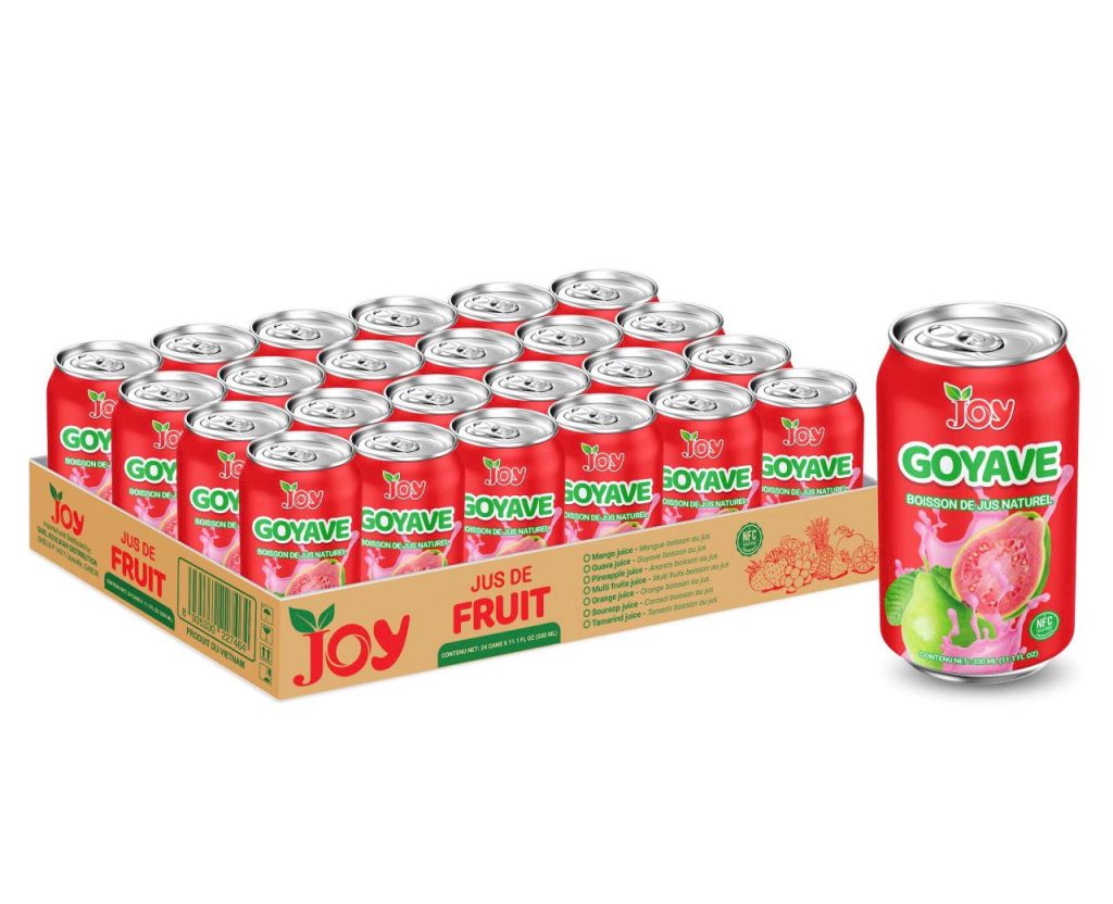 JOY Goyave Juice Drink 330ml | Boisson de Jus Naturel NFC 24 Cans Carton