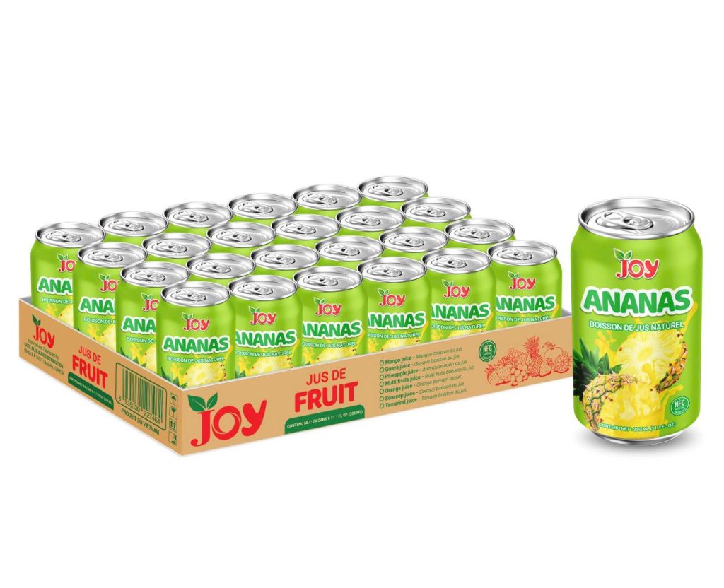 JOY Ananas Juice Drink 330ml | Boisson de Jus Naturel NFC 24 Cans Carton