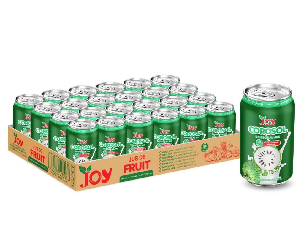 JOY Corosol Juice Drink 330ml | Boisson au Jus NFC 24 Cans Carton