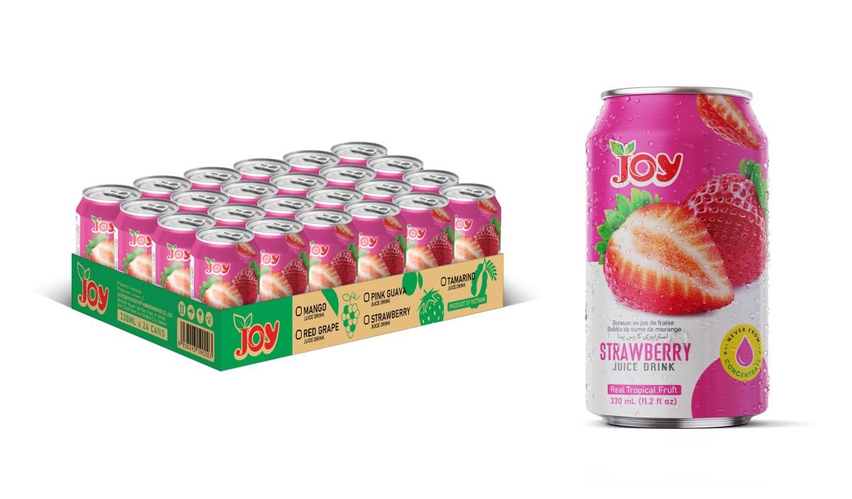 JOY Strawberry Juice Drink 330ml | Real Tropical Fruit NFC